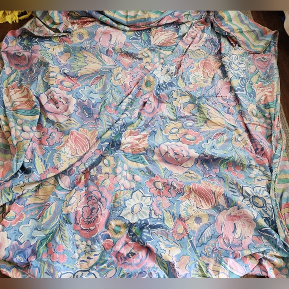Vintage Collier Campbell Floral Pastel Queen Duvet Cover W/Shabby Chic Shams - Picture 9 of 14